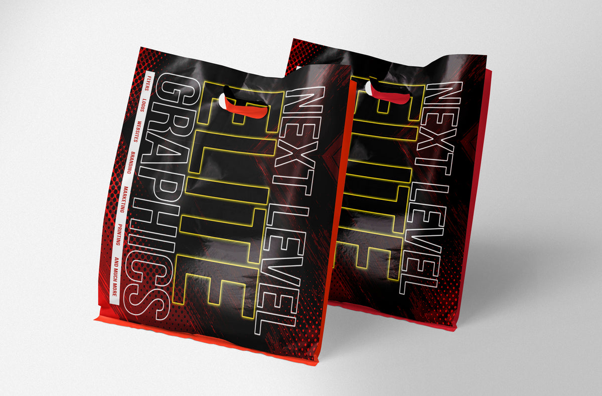 Custom Full Color Die Cut Bag Design + Print – Next Level Elite Graphics